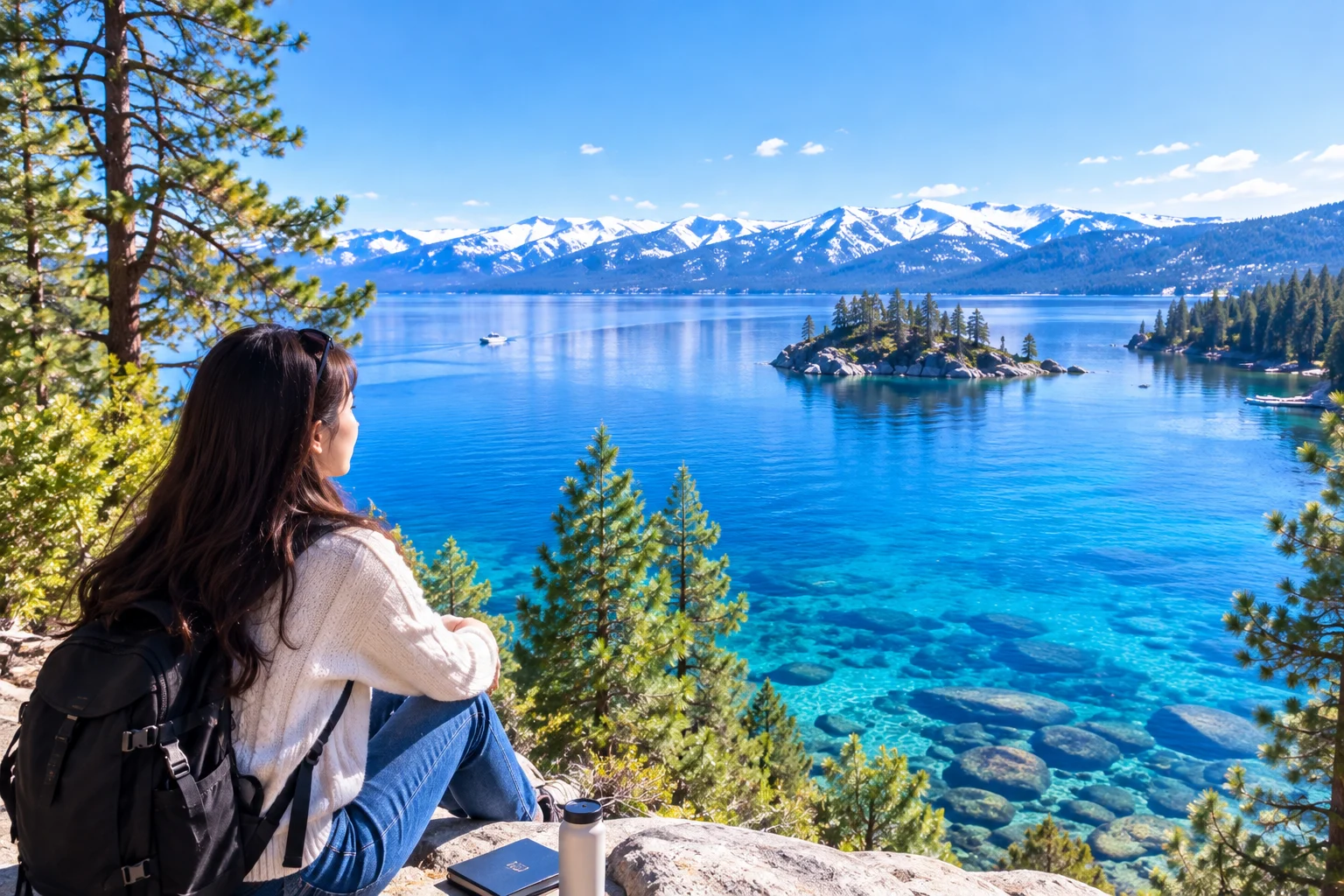  미국 인턴십의 배경이 된 Lake Tahoe의 맑고 푸른 호수
