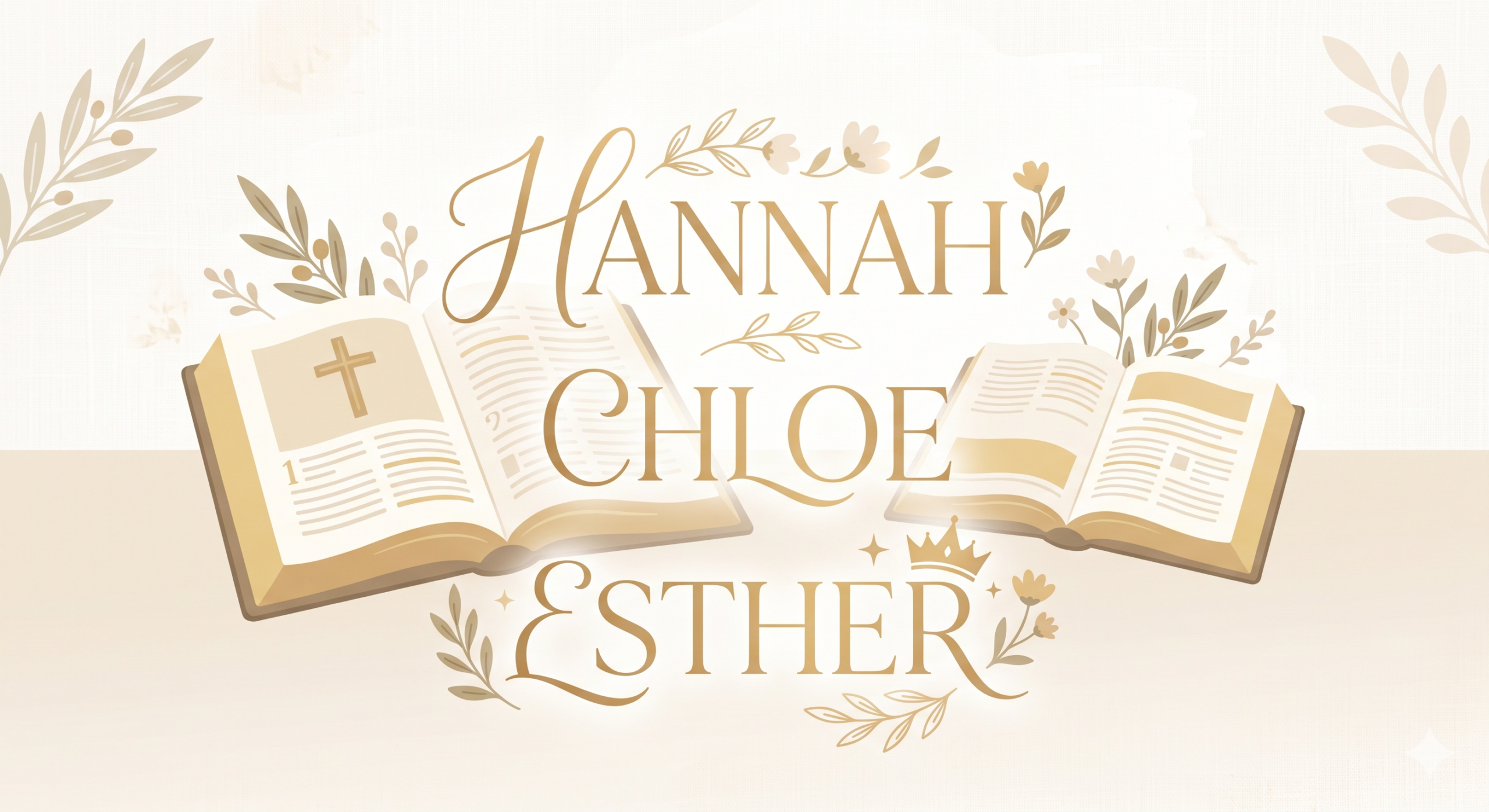 성경 영어 여자 이름 Hannah Chloe Esther 일러스트