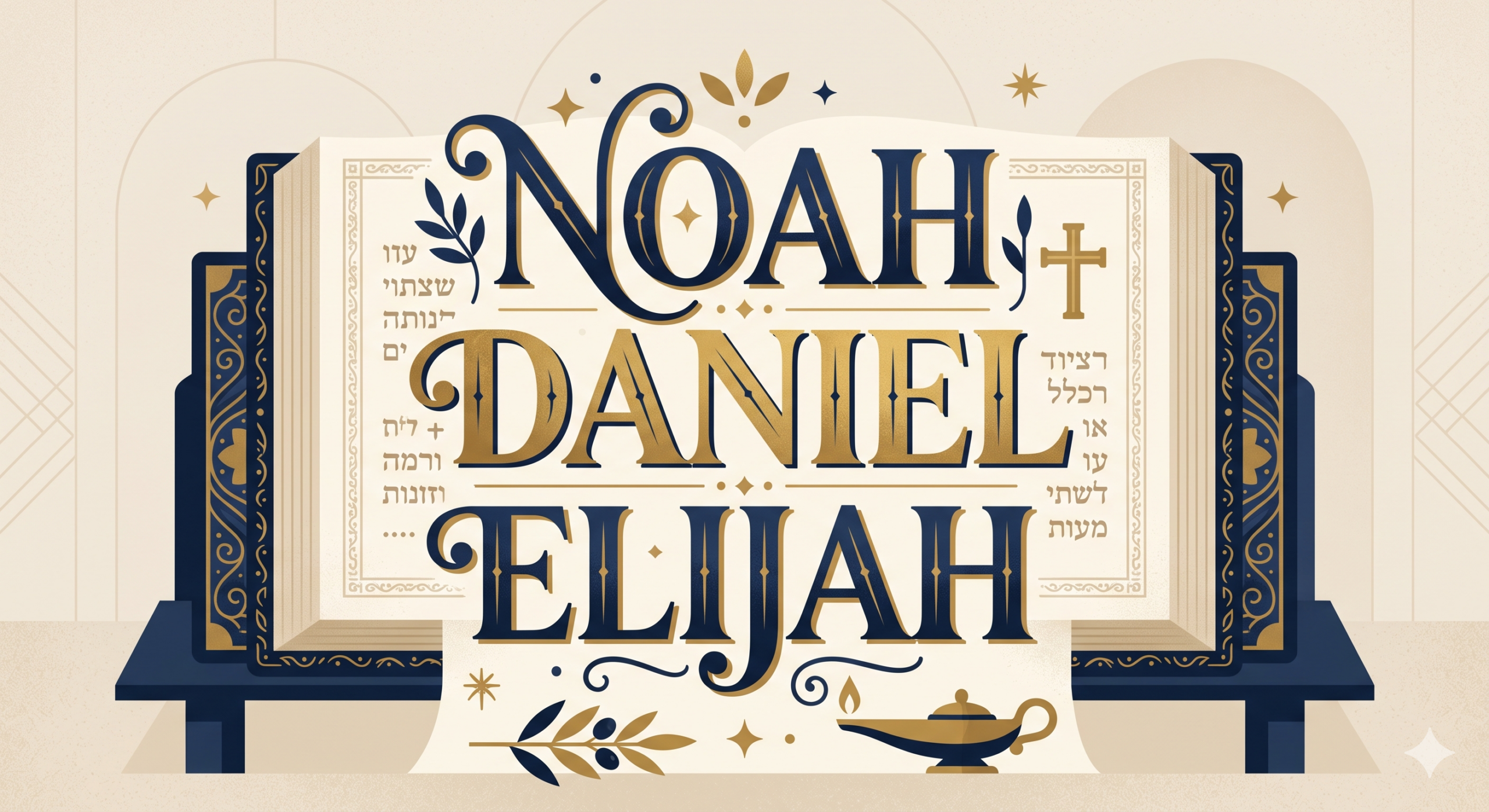 성경 영어 남자 이름 Noah Daniel Elijah 일러스트