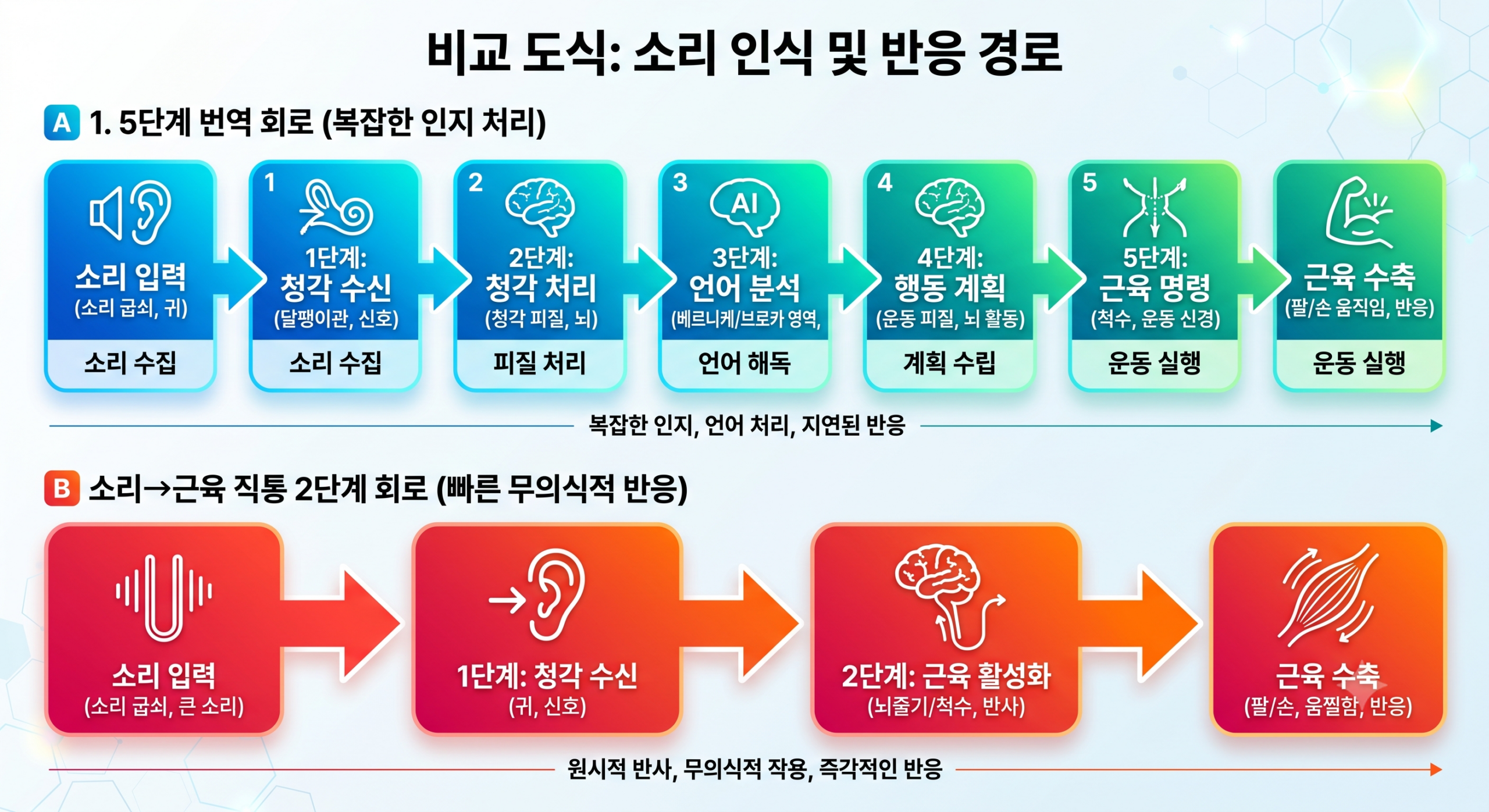 영어 스피킹 번역 회로와 직통 회로 비교 도식