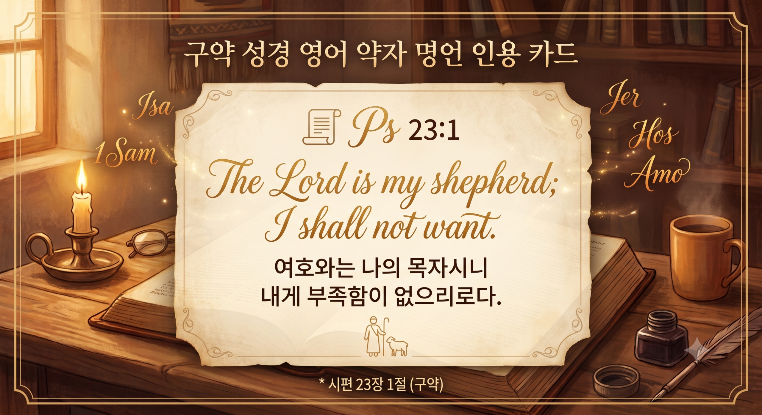 구약 성경 영어 약자 명언 인용 카드
