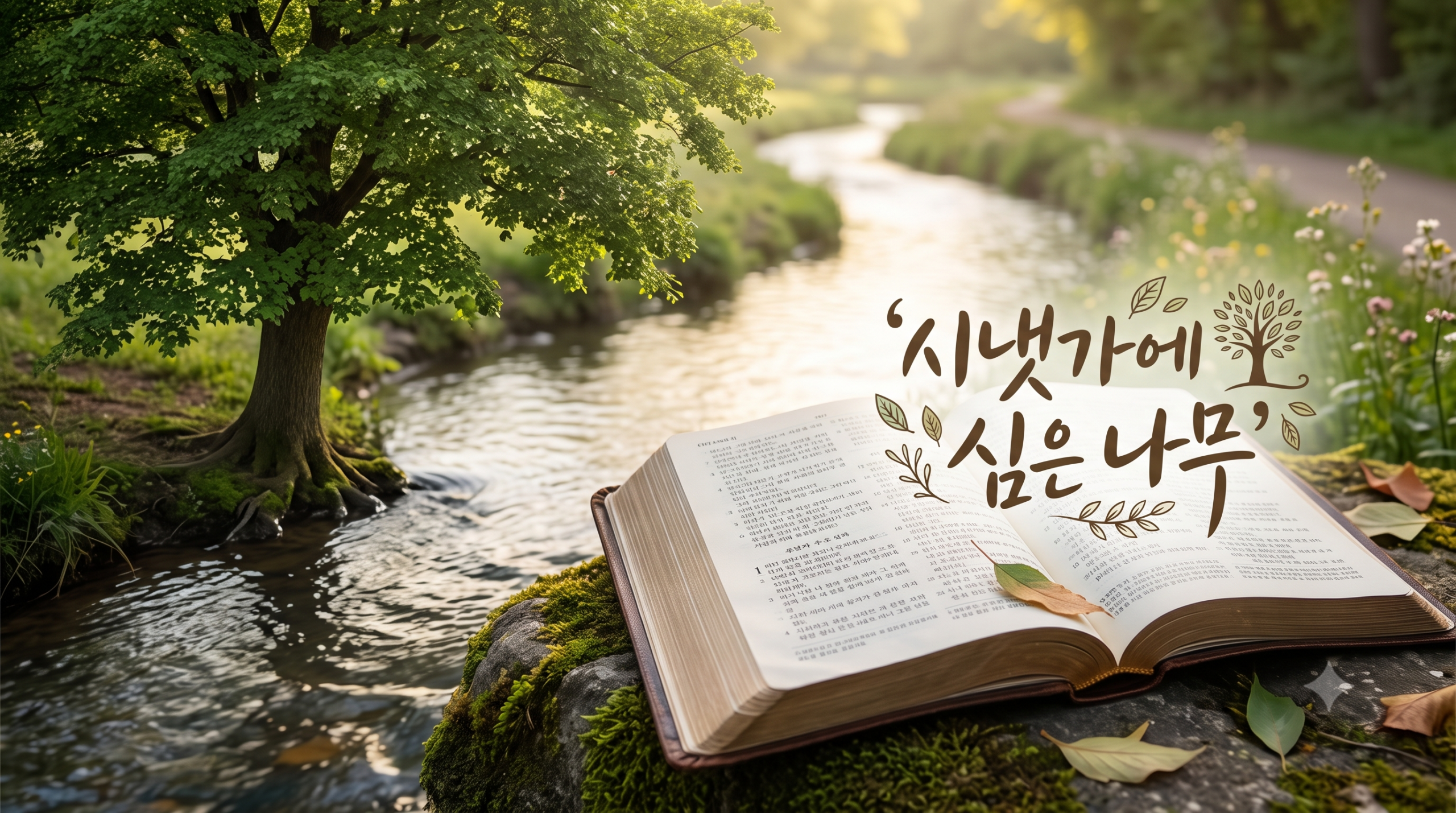 시편 1편 영어 성경 구절 일러스트
