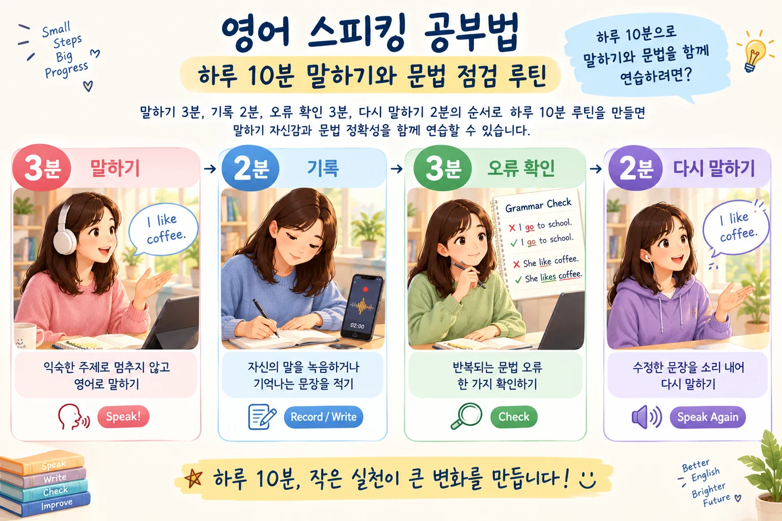 영어 스피킹 공부법 하루 10분 말하기와 문법 점검 루틴