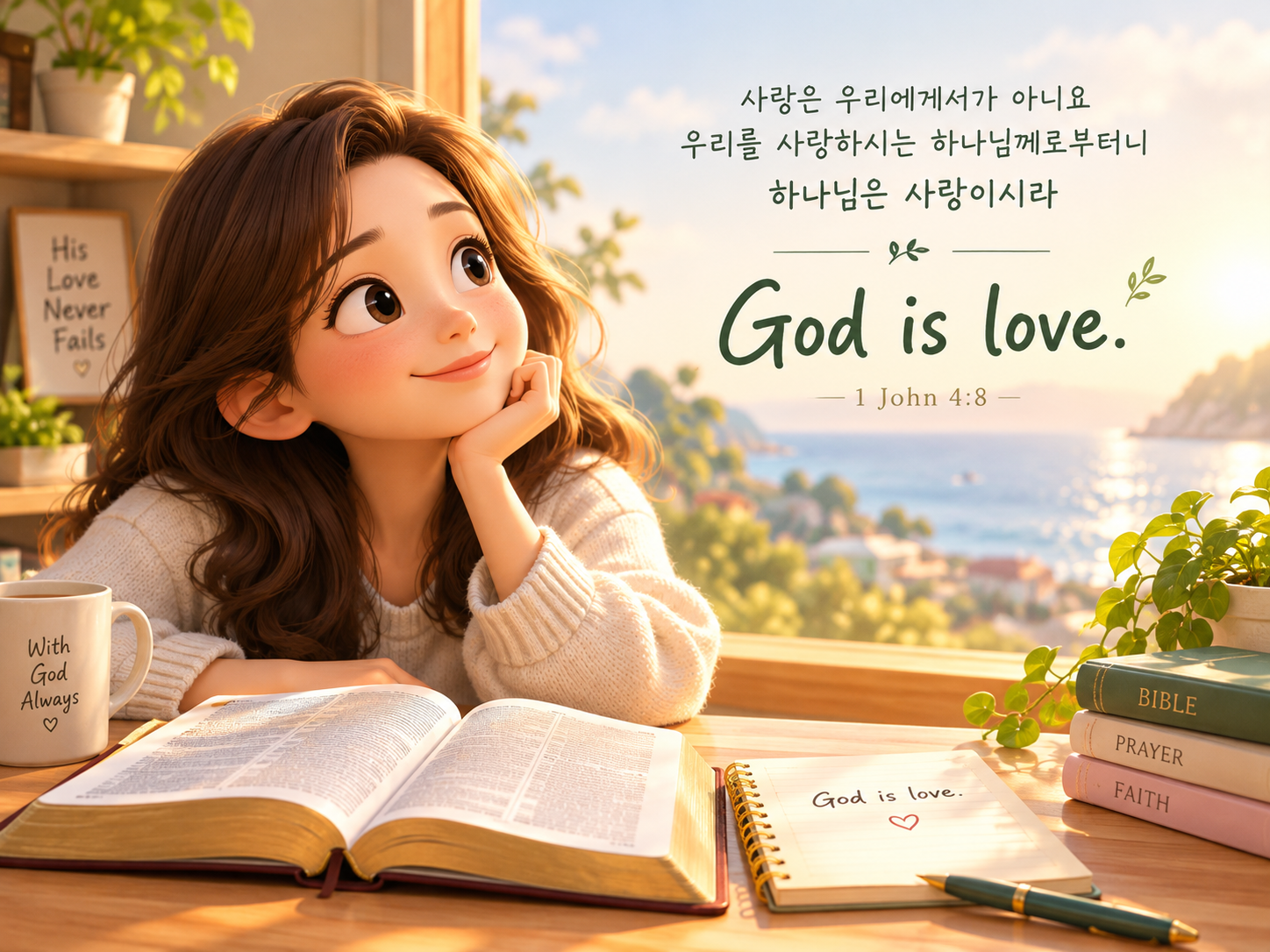 요한1서 4장 8절 God is love. 이미지